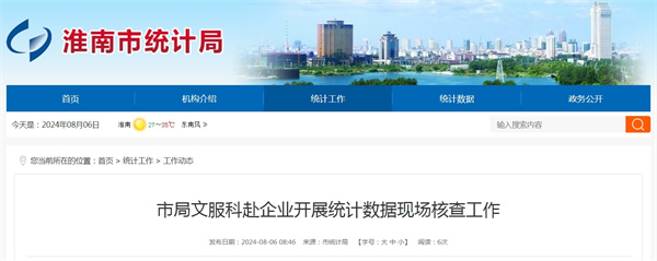 淮南市統(tǒng)計局文服科赴企業(yè)開展統(tǒng)計數(shù)據(jù)現(xiàn)場核查工作